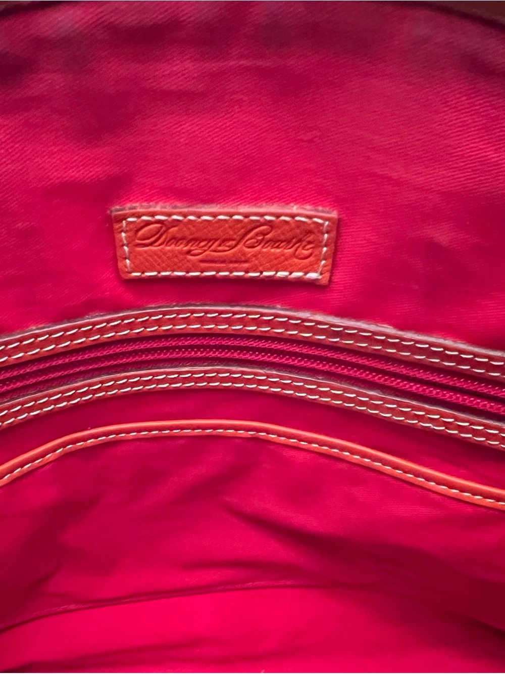 Dooney & Bourke Bright Orange Embossed Logo Satchel - Picture 8 of 15